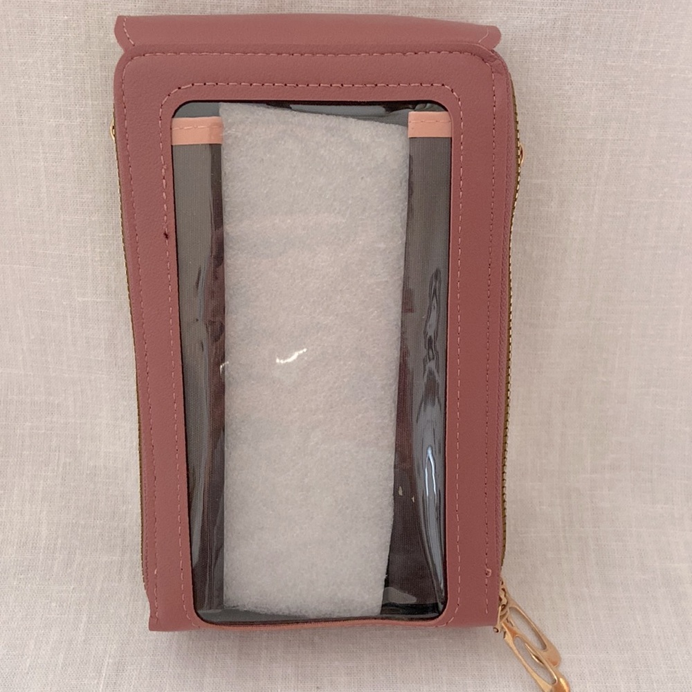 Dark Pink Crossbody Phone Case Purse Handbag - Picture 3 of 7
